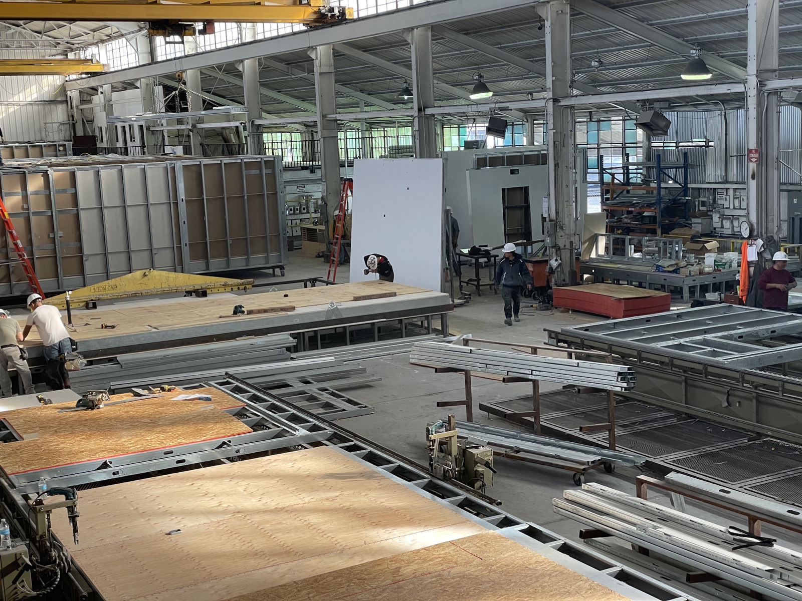 Roll-forming and fabrication equipment at the Cal Steel facility.
