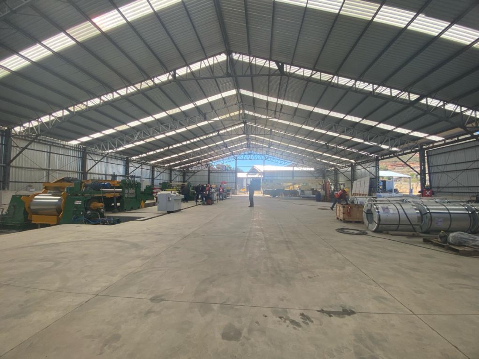 Inside the Cal Steel light gauge steel fabrication facility in Van Nuys.