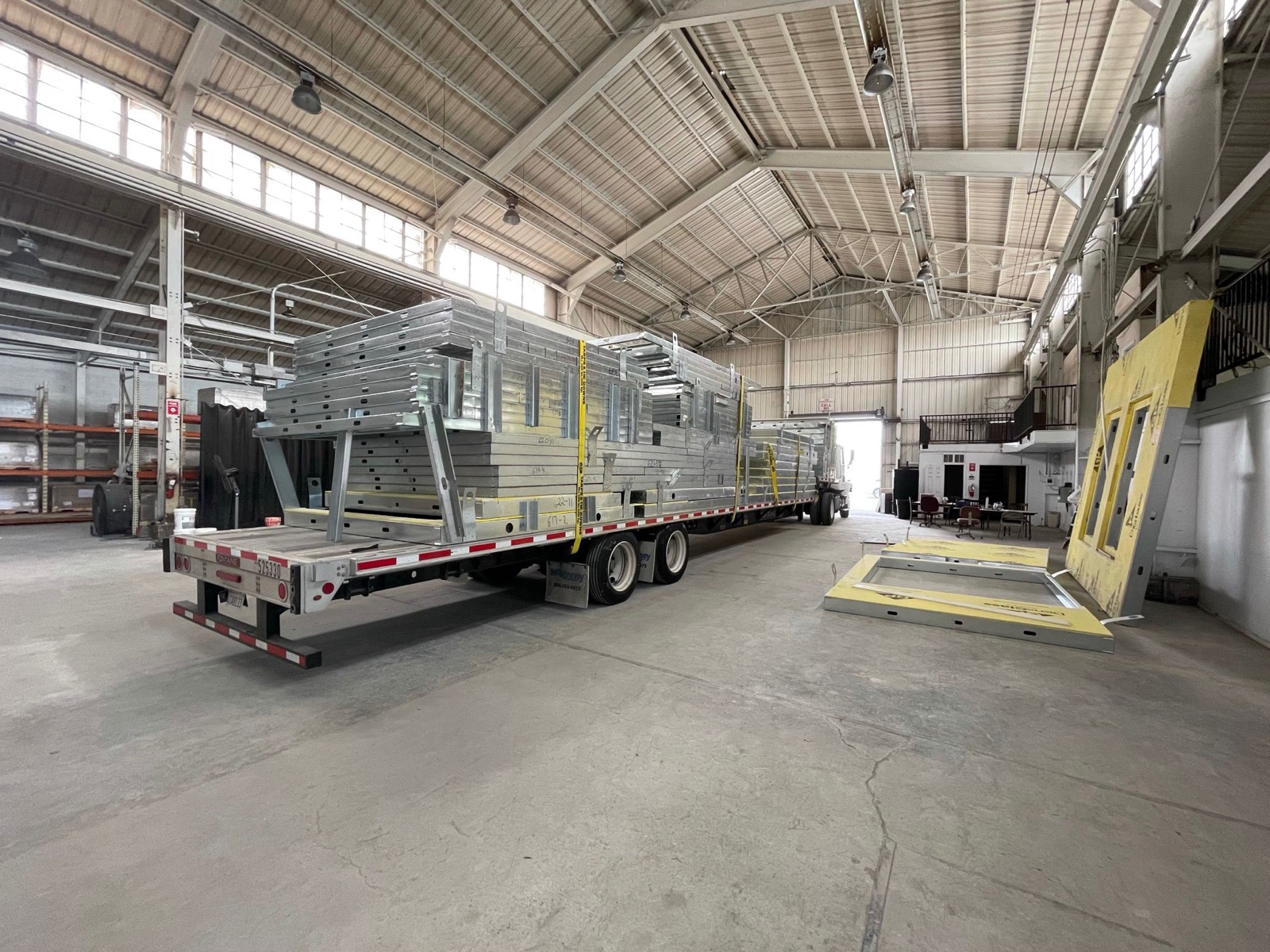 Roll-forming and fabrication equipment at the Cal Steel facility.