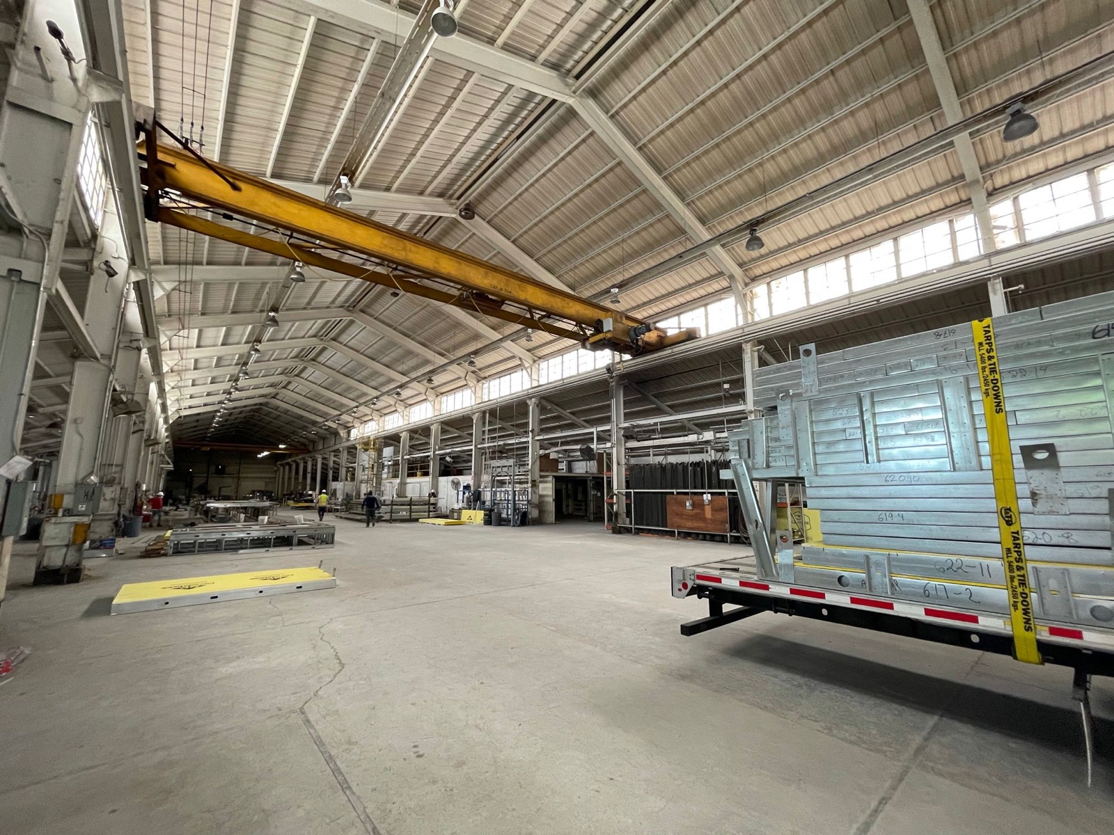 Roll-forming and fabrication equipment at the Cal Steel facility.