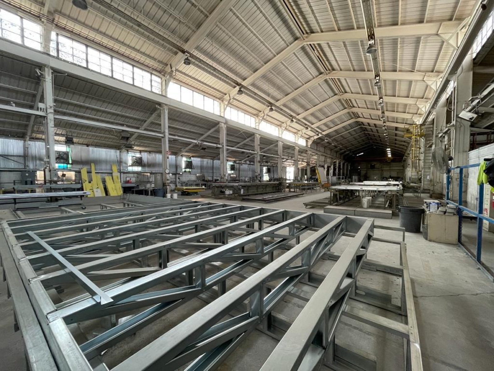 Roll-formed light gauge steel profiles stored.